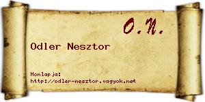 Odler Nesztor névjegykártya